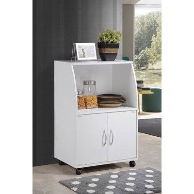 White Microwave Cart L179981