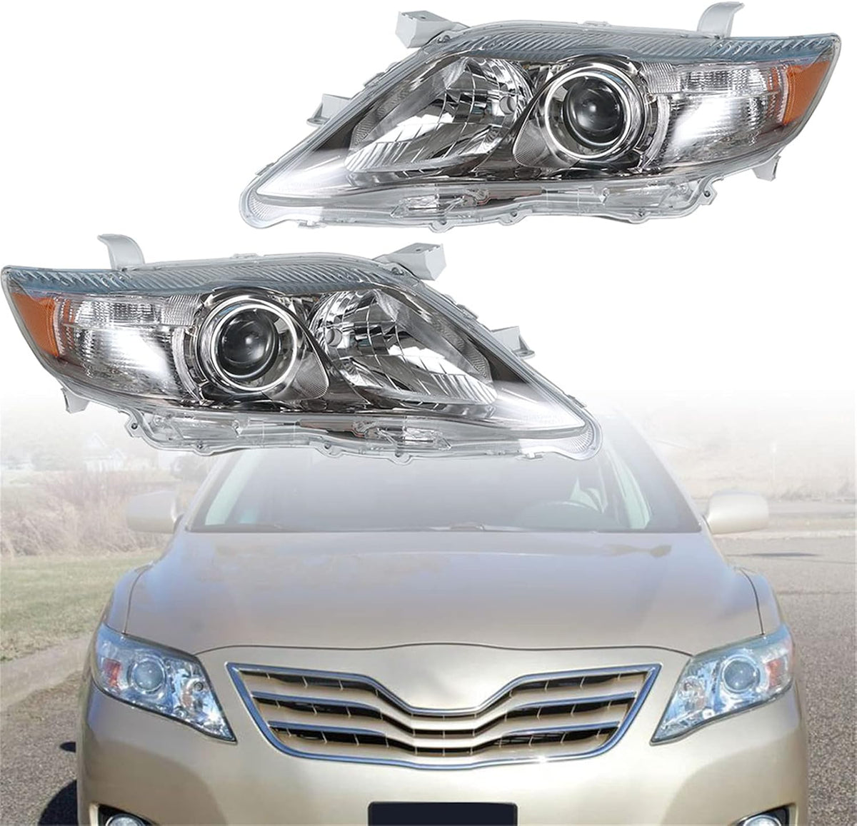 Headlights Pair for 2010 2011 Toyota Camry SE F5810