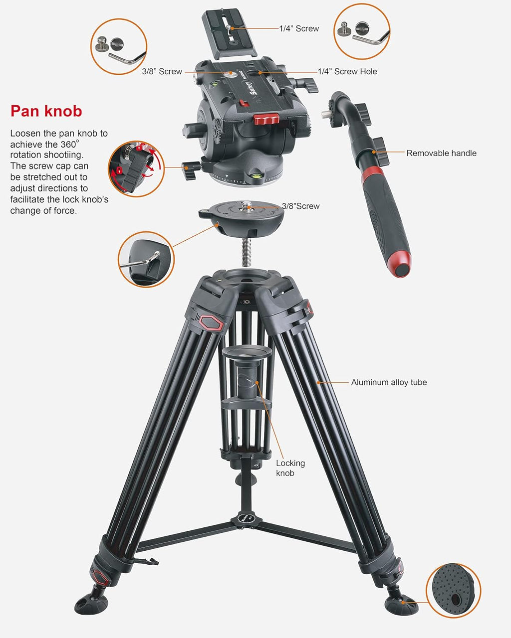 72 Inch Heavy Duty Tripod with Fluid Head R206696