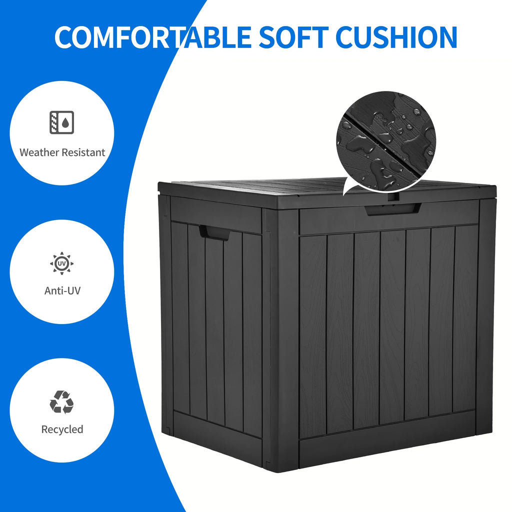 30 Gallon Black Waterproof Resin Outdoor Storage Chest B153