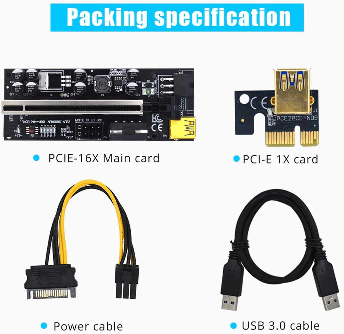 6PCS USB 3.0 PCI-E Riser Card B268