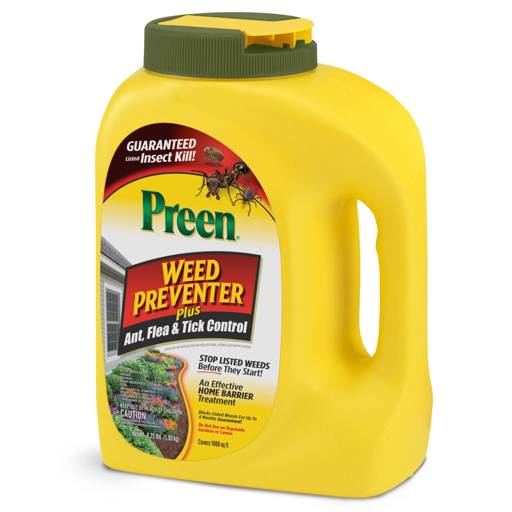 Preen Weed Preventer Plus Ant, Flea & Tick Control - 4.25 lb. Bottle - Covers 1,000 Sq. ft. T7780