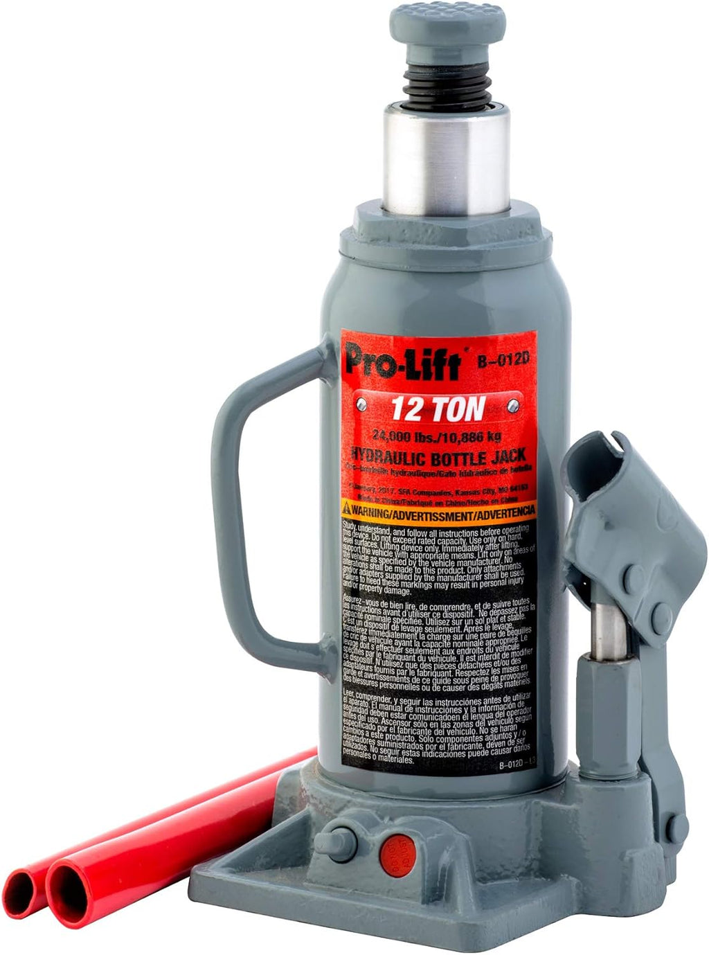 Grey Hydraulic Bottle Jack 12 Ton Capacity Pack of 2 Y550