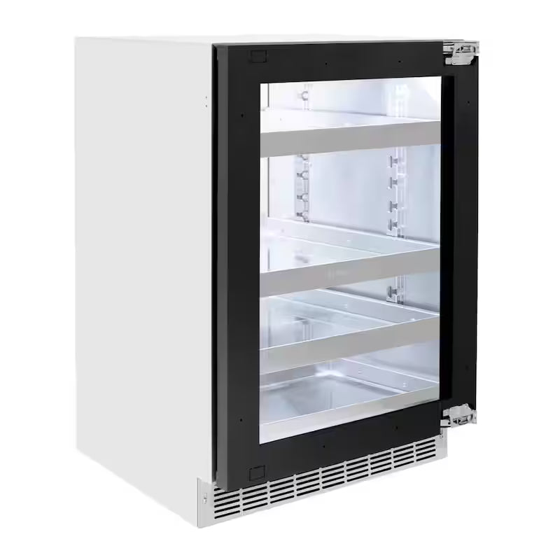 24 in. Single Zone 151-Can Panel Ready Beverage Fridge with Glass Door N7052