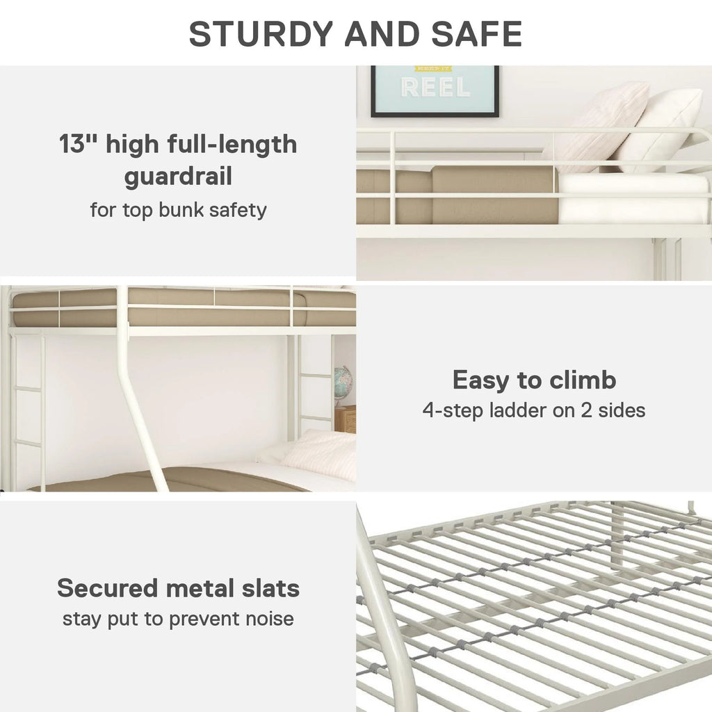 Black Twin over Full Metal Bunk Bed with Ladders R9646