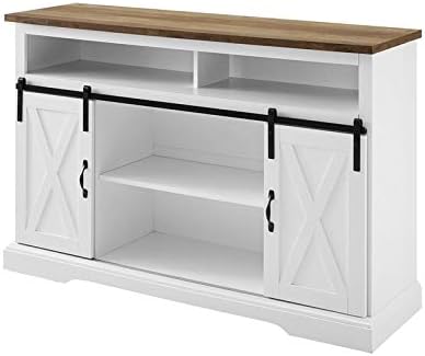 White Wood TV Stand Storage Cabinet O613219
