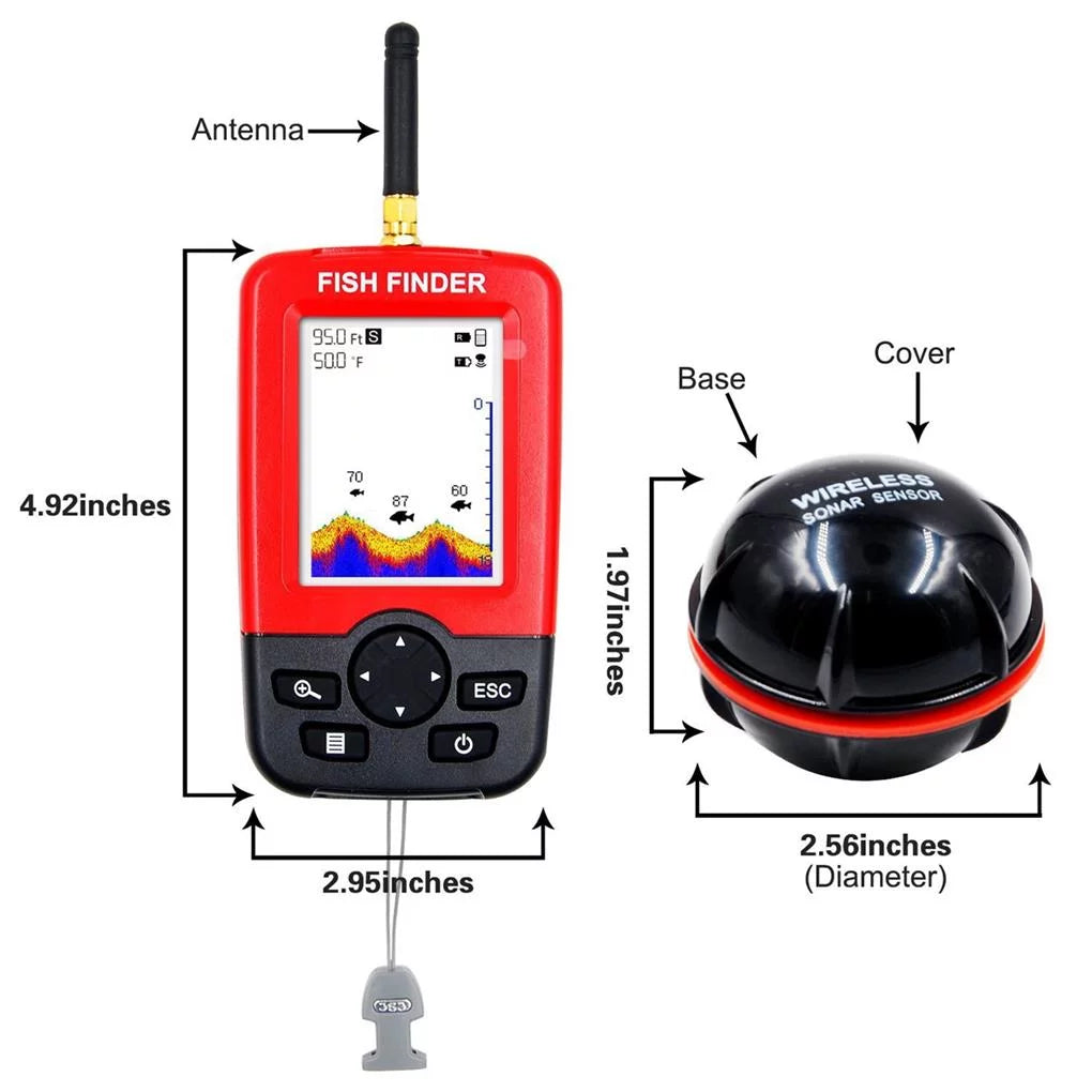 Portable Wireless Sonar Sensor Fishfinder Depth Locator LCD Display Z558