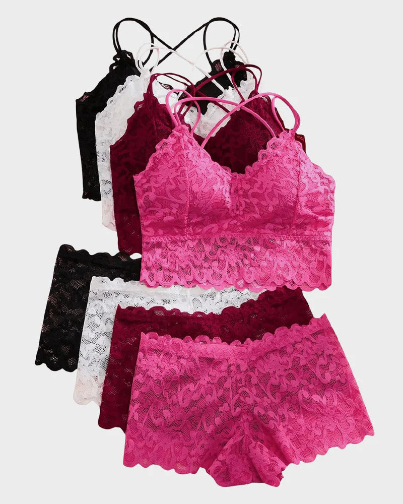 Lace Bralette & Panty Bundle W81090