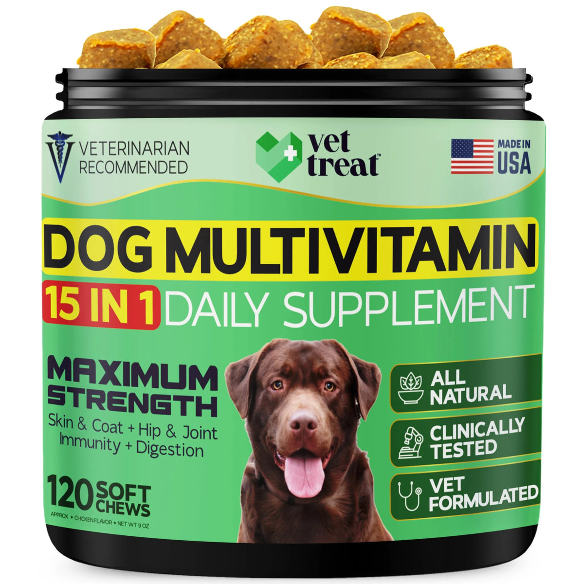 Chicken Flavor Chewable Dog Multivitamin 120 Soft Chews Y776