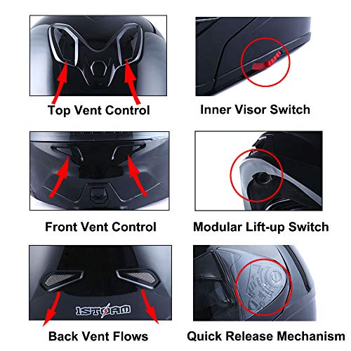 Modular Flip up Dual Visor Full Face Motorcycle Helmet D300521
