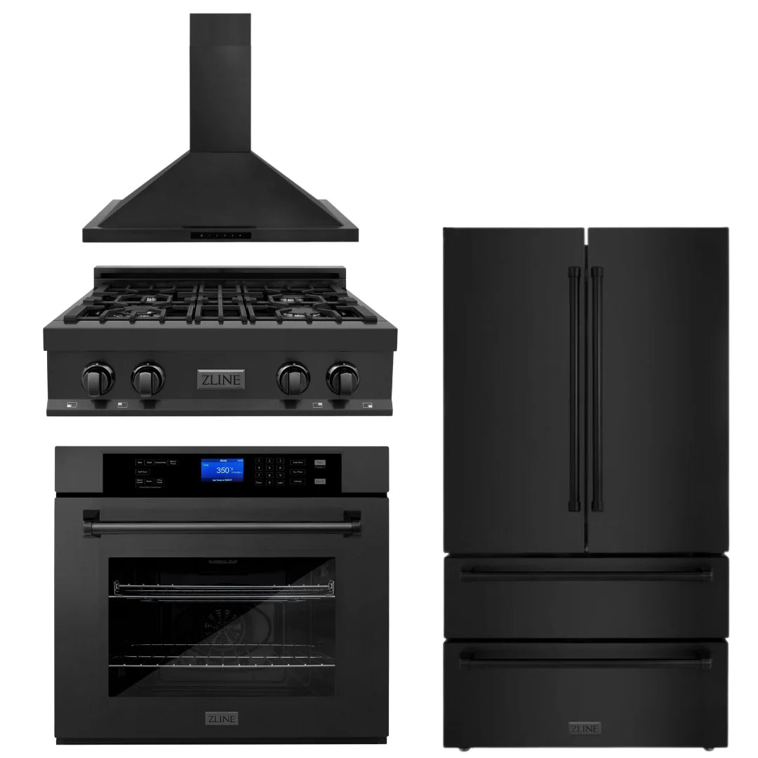 4-Piece Black Stainless Steel Appliance Package I9818