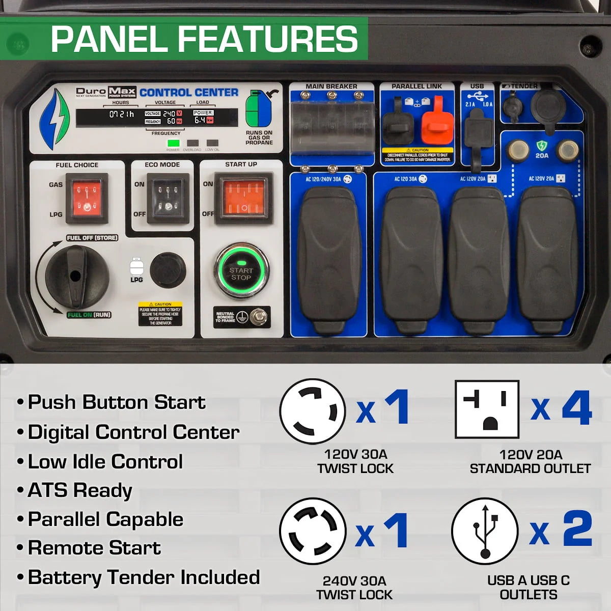 9000 Watt Dual Fuel Inverter Generator with CO Alert A80160