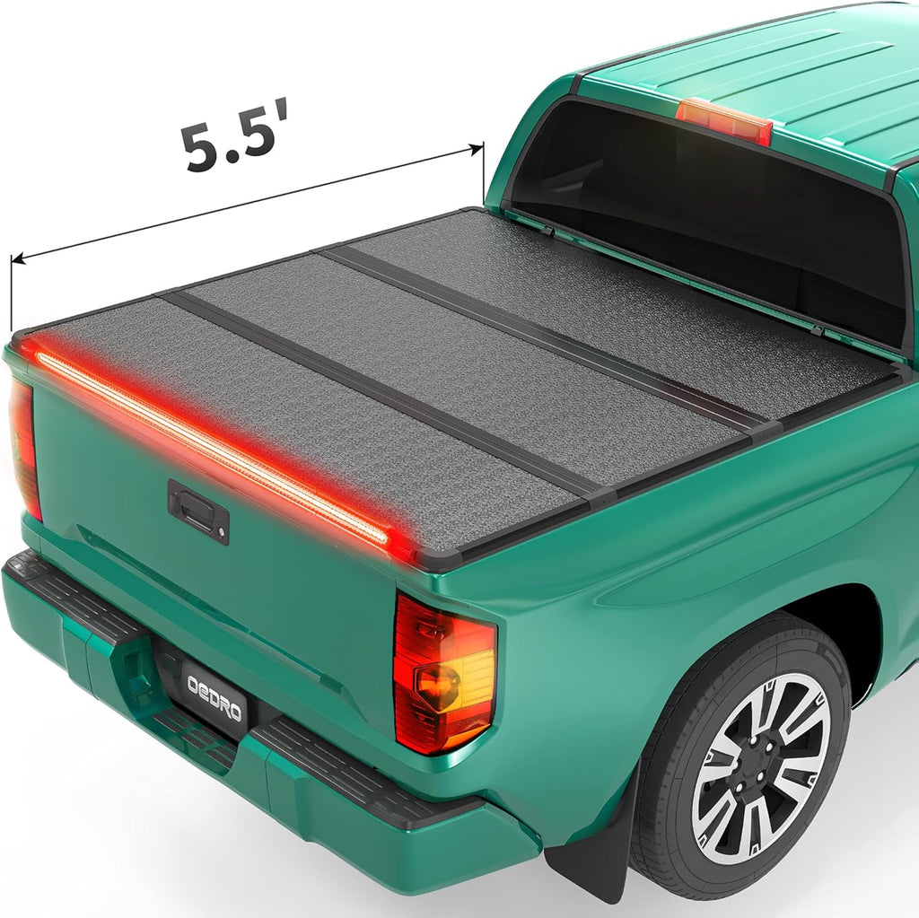 Hard Tri-fold Truck Bed Tonneau Cover with Built-in Light Strip 5.5ft Bed U45900