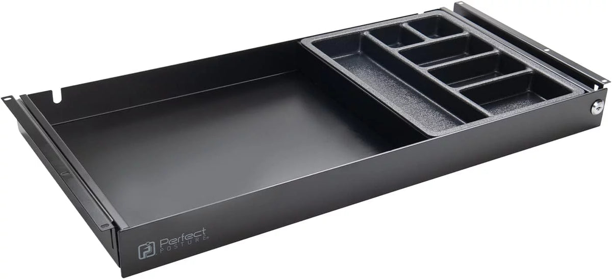 Under Desk Drawer & Organizer with Lock, Black I329