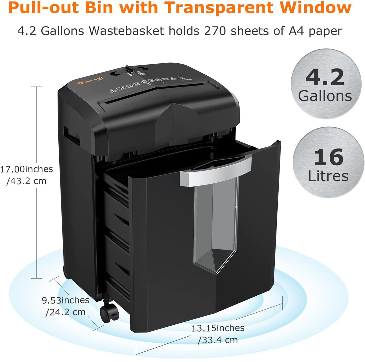 10-Sheet Micro-Cut Paper Shredder with 4.2 Gal Pullout Bin E2368