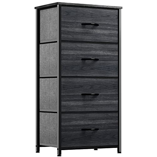 4 Drawer Fabric Storage Dresser with Wooden Top X414