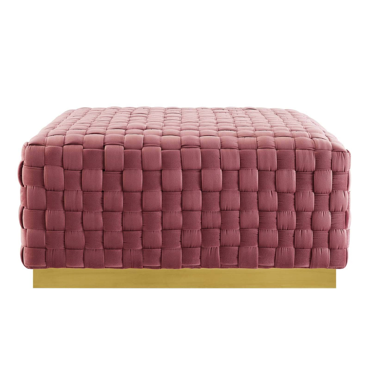 Gray Square Velvet Ottoman U184