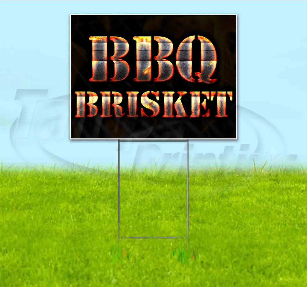 BBQ Brisket 18" x 24" Yard Sign with Metal Step Stake Q7953