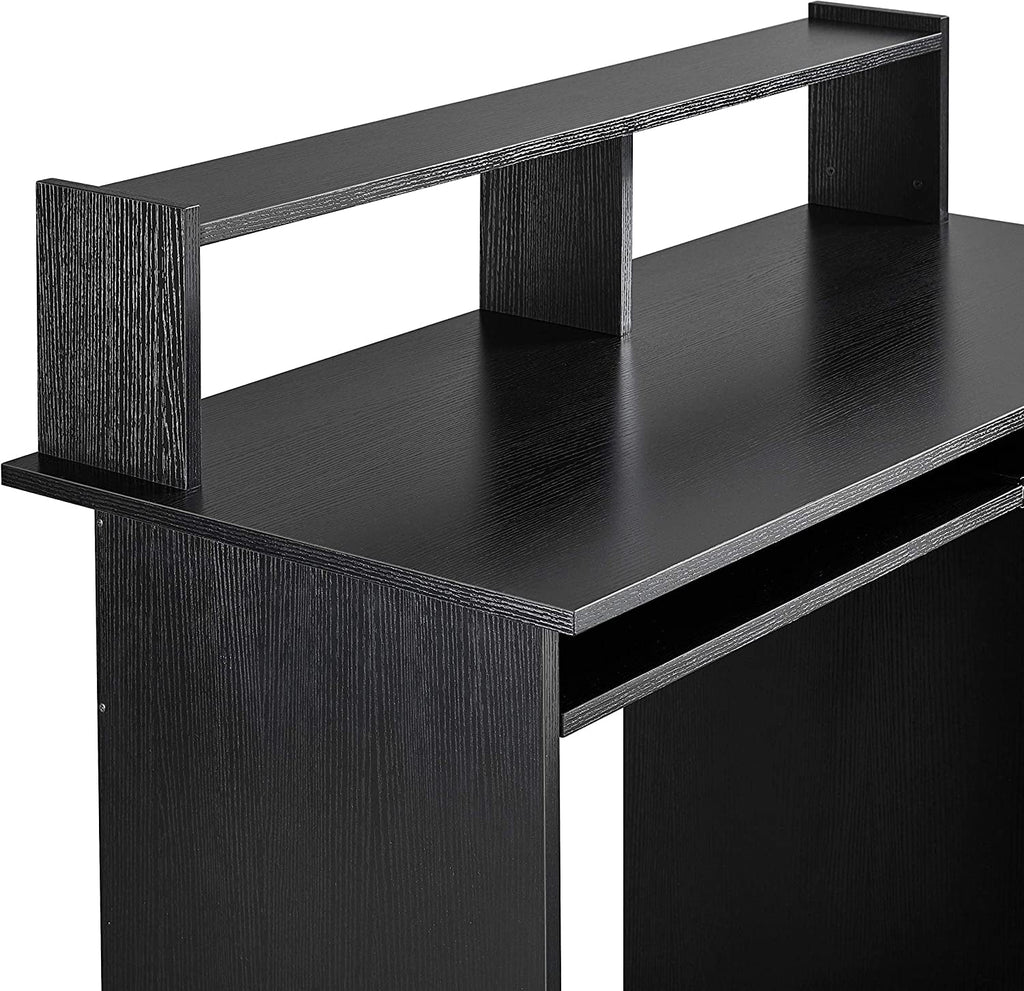 Wood Computer Desk with Drawers and Keyboard Tray W956