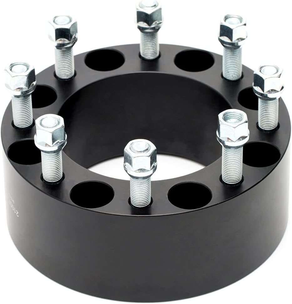 Black Forged 3 Inch Wheel Adapters 8x6.5 to 8x180 with 14x1.5 Studs, Pack of 2 Y9436