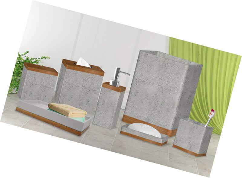 Grey Concrete 7pc Bath Set H4949