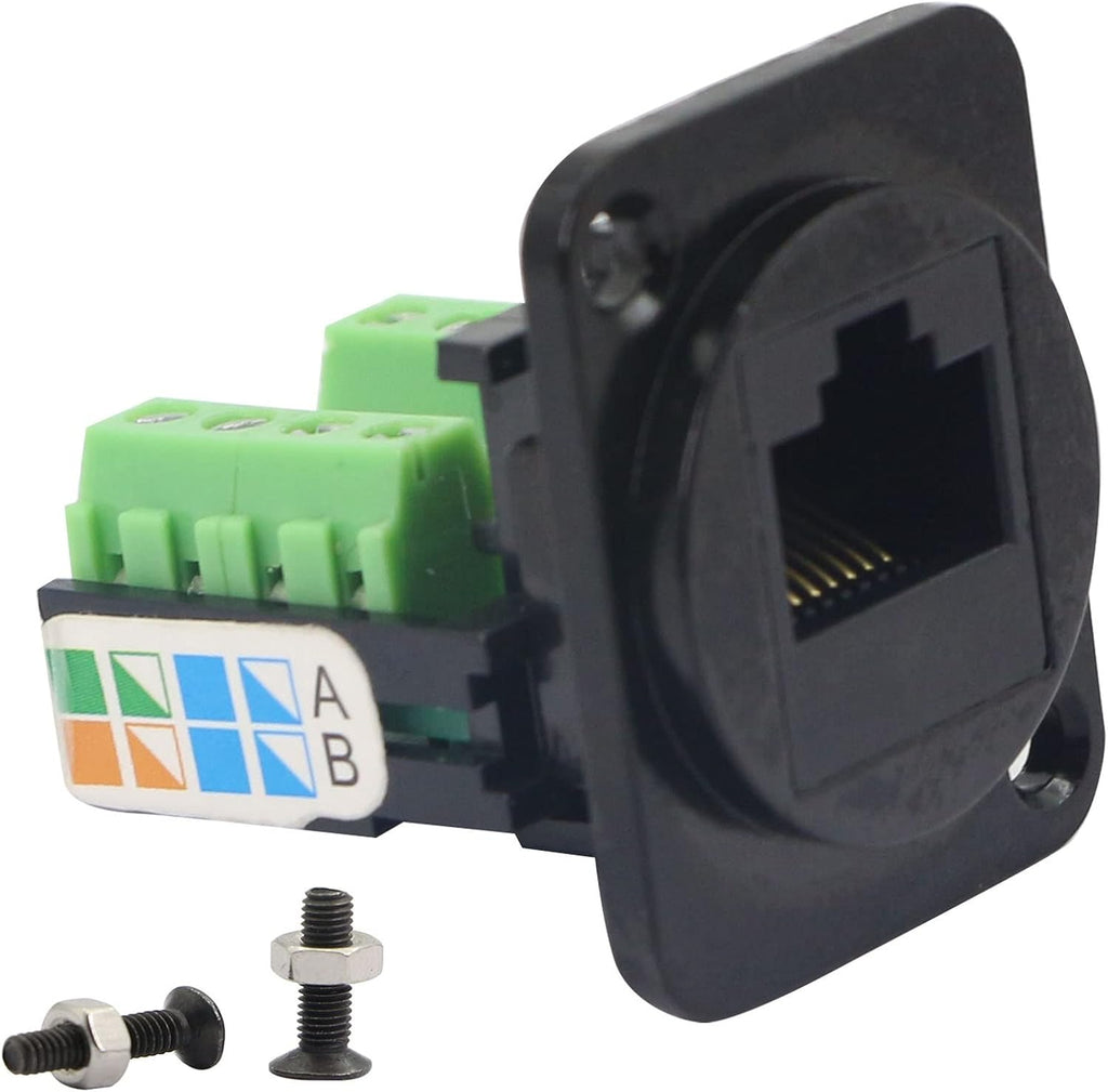 Black RJ45 Panel Mount Keystone Jack A996979