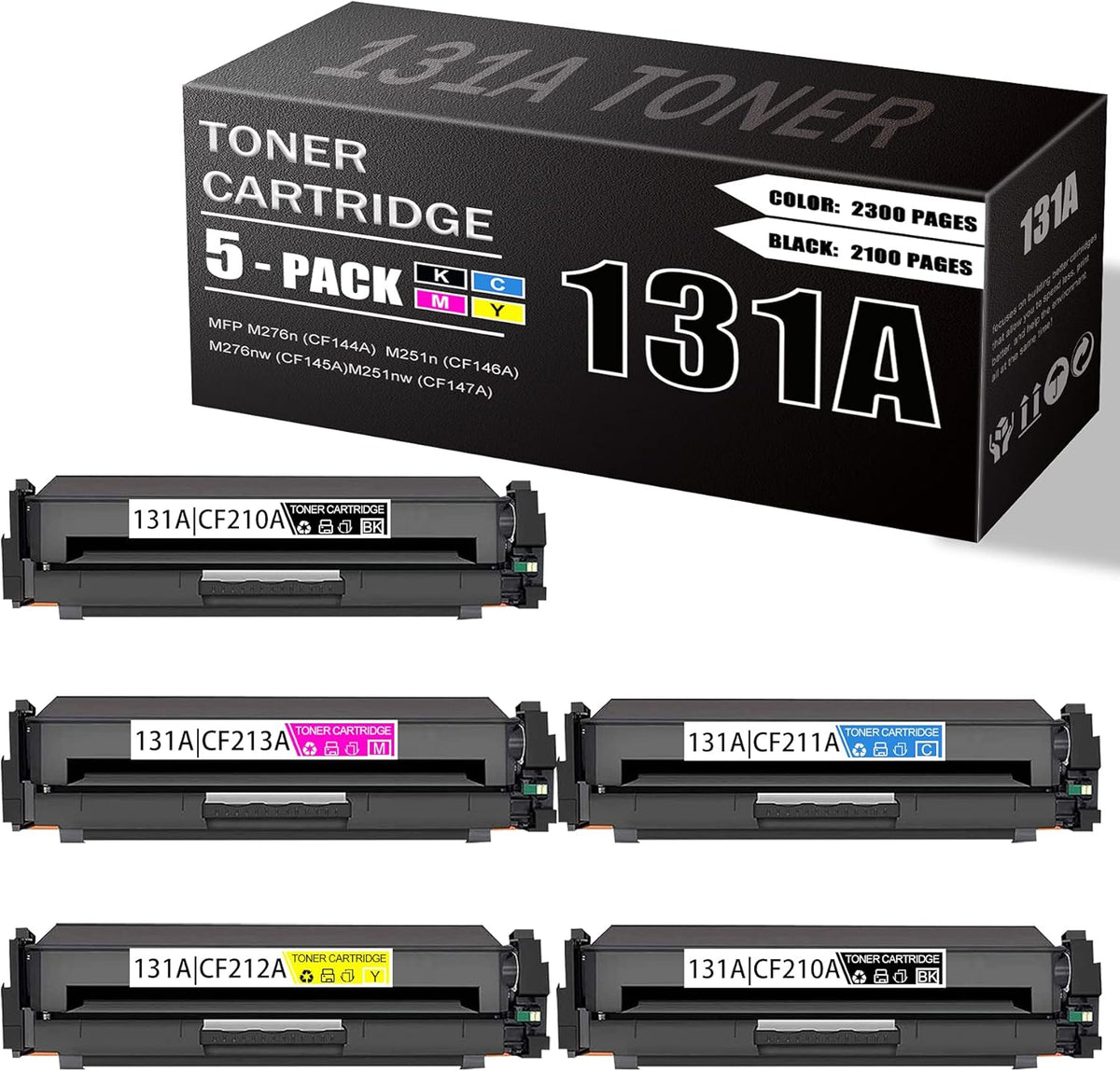5 Pack Compatible 131A CF210A CF211A CF212A CF213A Toner Cartridge N278000