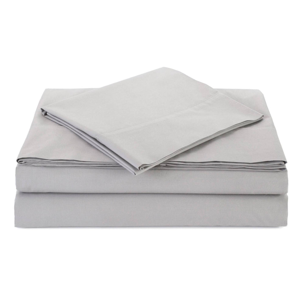 Grey Percale Twin Sheet Set I431
