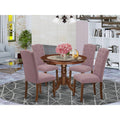 5pc Dining Set with Round Dinette Table and Four Parson Chairs O7823