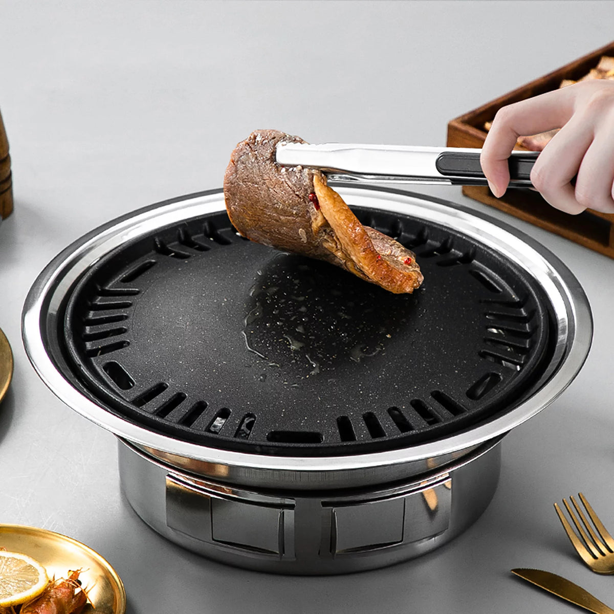 Charcoal Grill Non-stick Portable Stainless Steel BBQ Grill B714