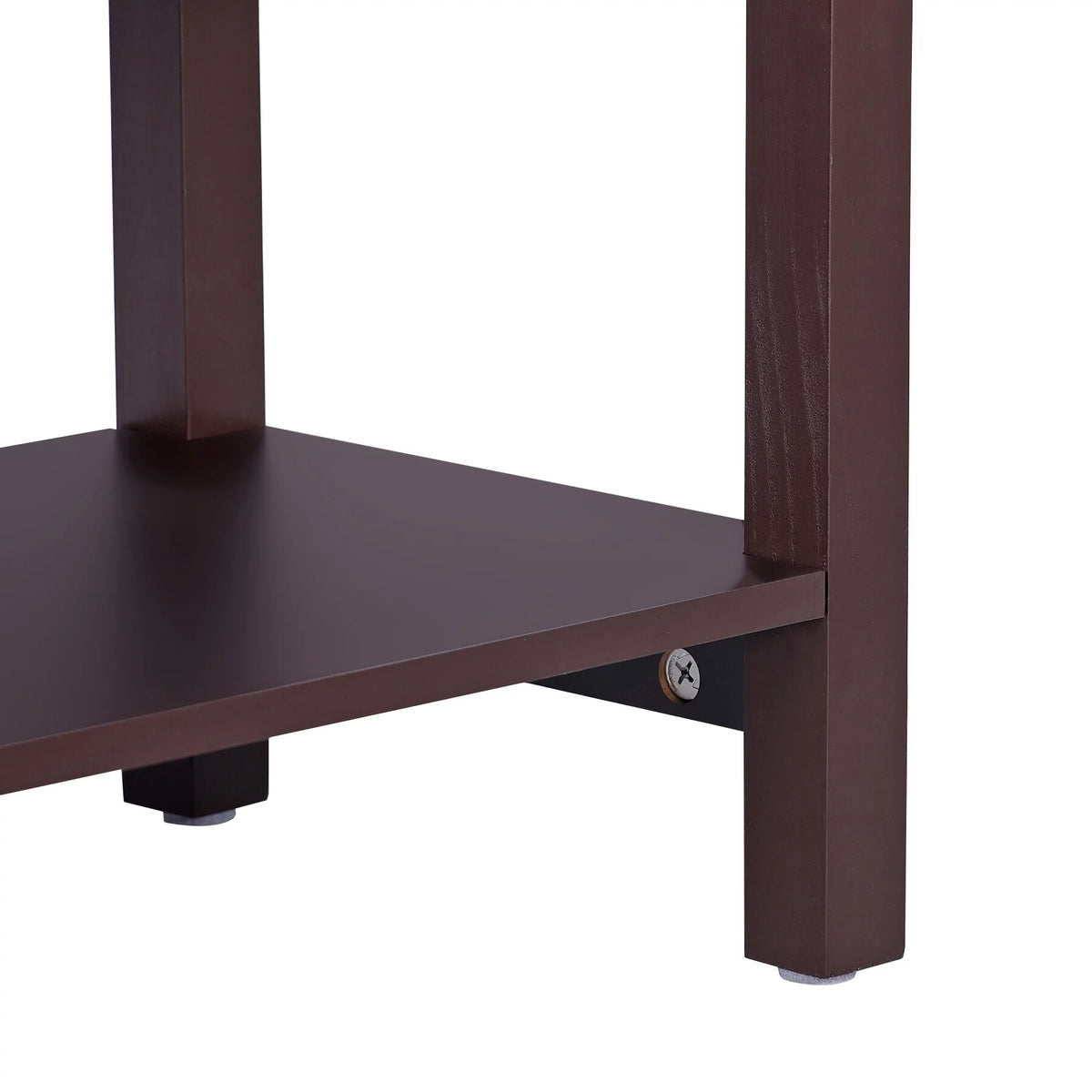 2 Pack 3-Tier Narrow MDF End Table with Drawer & Storage Shelf X4550
