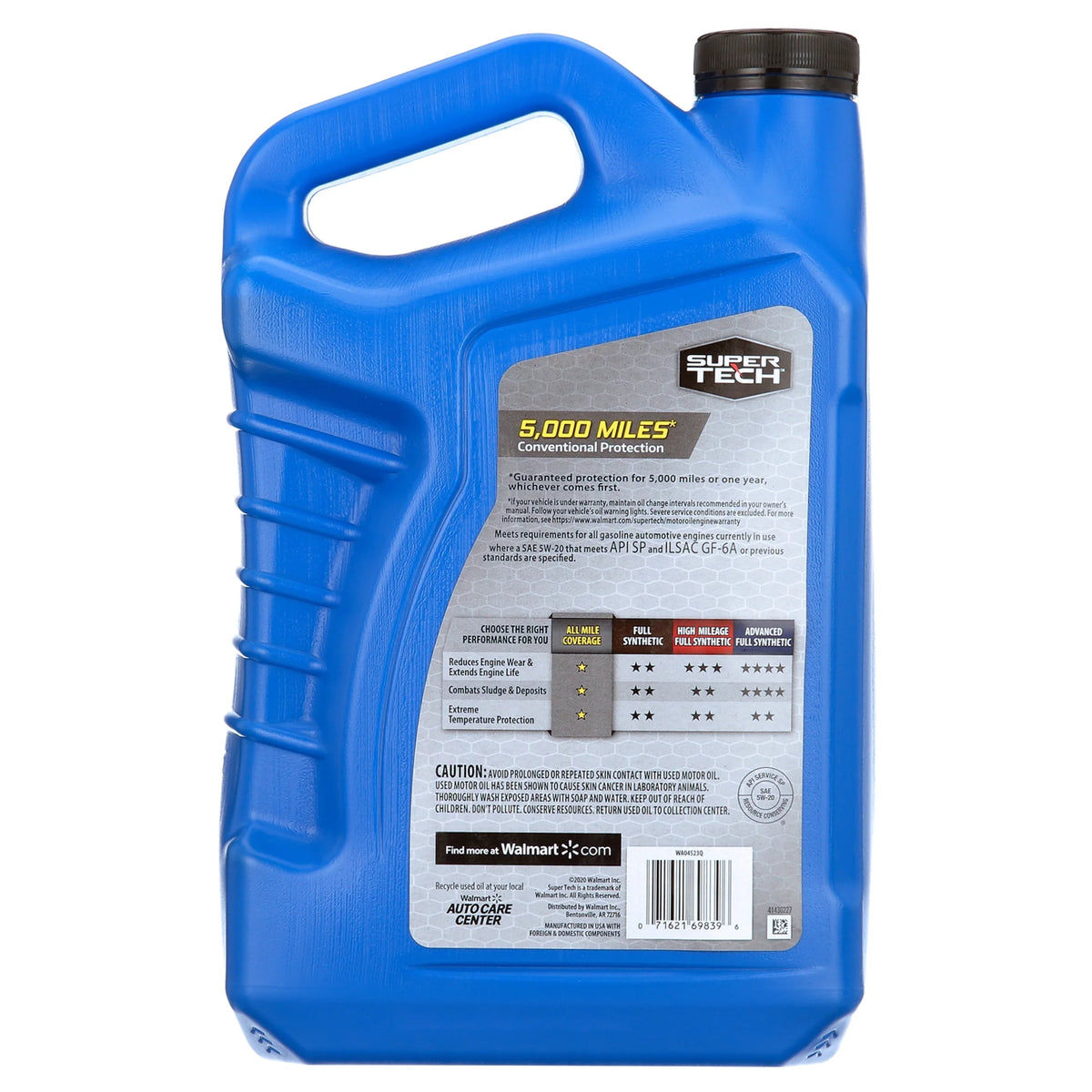 Synthetic Blend Motor Oil SAE 5W-20, 5 Quarts H3014