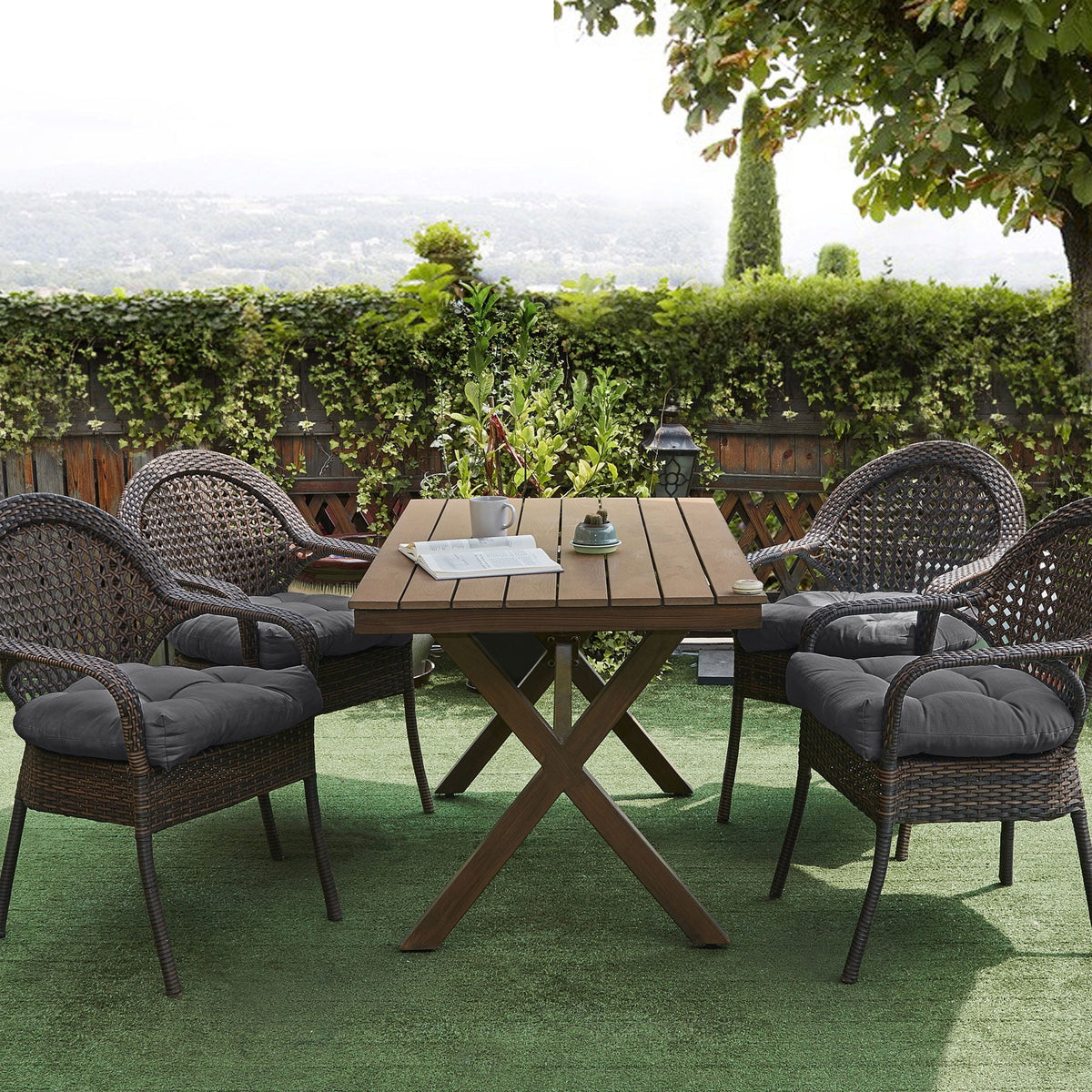 Red Square Chair Pad Outdoor Seating Cushion U860
