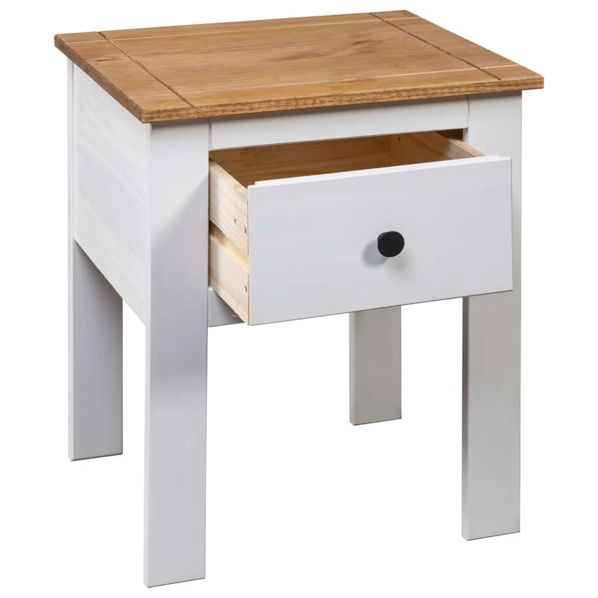 Pine Wood Bedside Cabinet with Storage Drawer A85933
