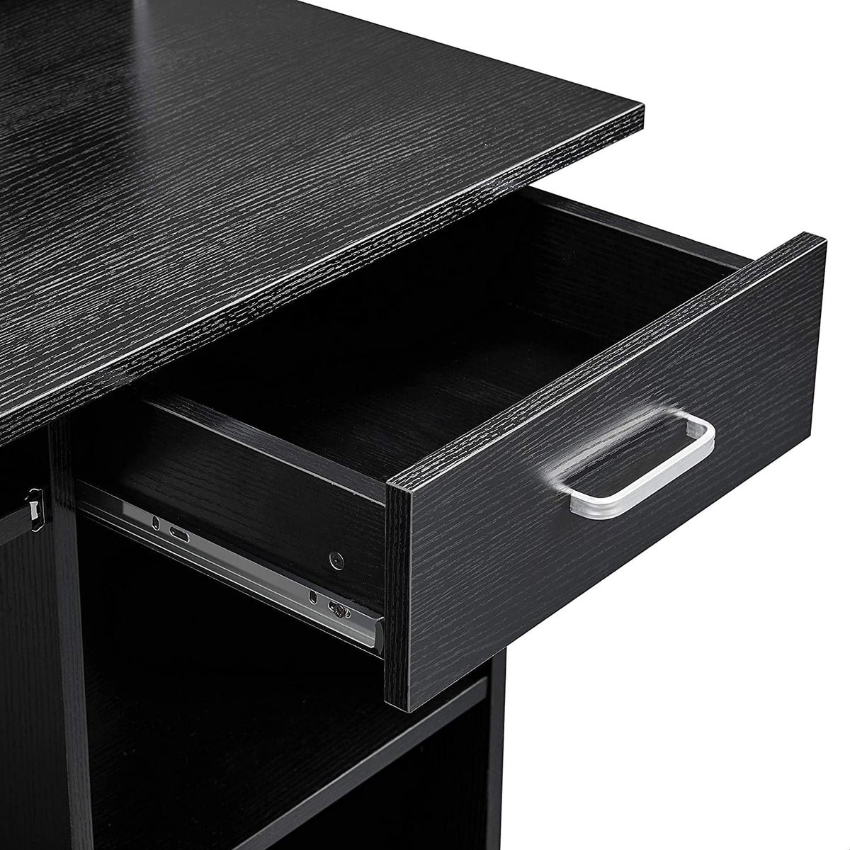 Wood Computer Desk with Drawers and Keyboard Tray W956