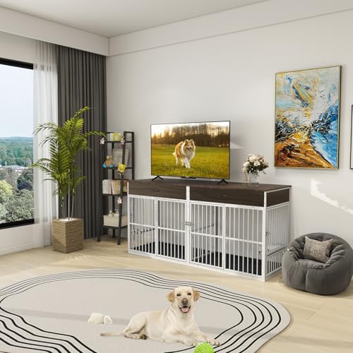 Brown Wooden Dog Crate Furniture H166