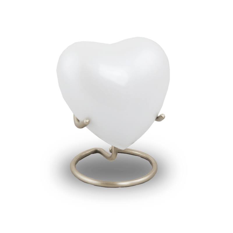 Extra Small White Cremation Urn U1159
