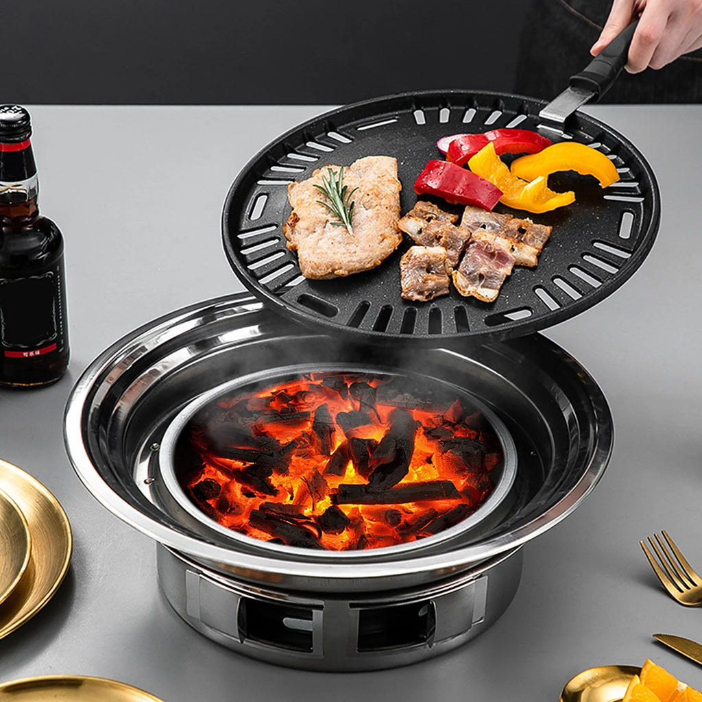 Charcoal Grill Non-stick Portable Stainless Steel BBQ Grill B714