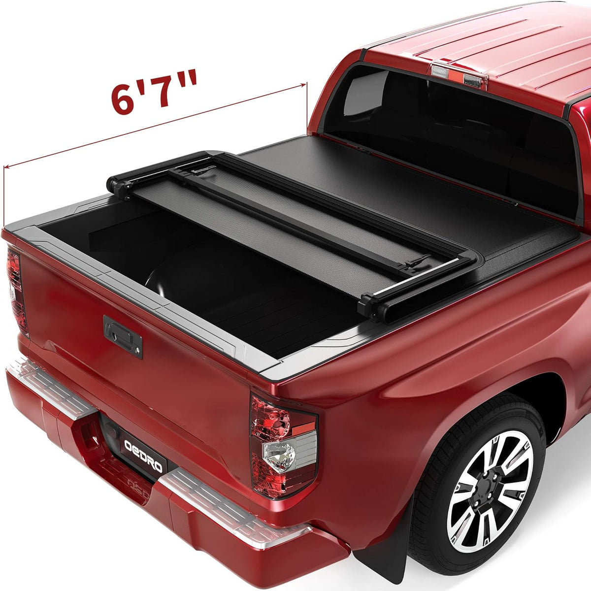 Hard Tri-fold Truck Bed Tonneau Cover with Built-in Light Strip 5.5ft Bed U45900