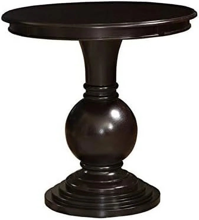 Espresso Brown Round Pedestal Wood End Table B4743