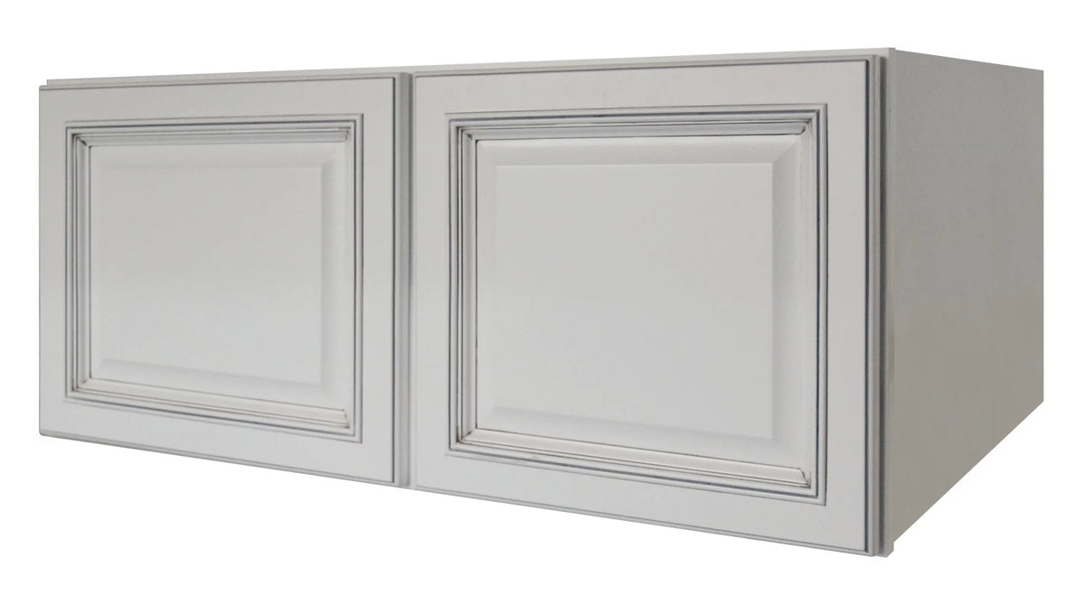 White 36" Wide 15" High Double Door Bridge Cabinet J708305
