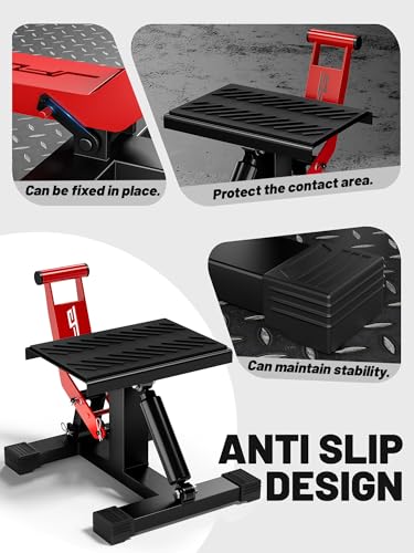 Motorcycle Dirt Bike Stand, 1000Lbs Capacity Height Adjustable Lift Jack - Black W656