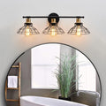 3-Light Black Metal Wall Mounted Bath Vanity Light Y247100
