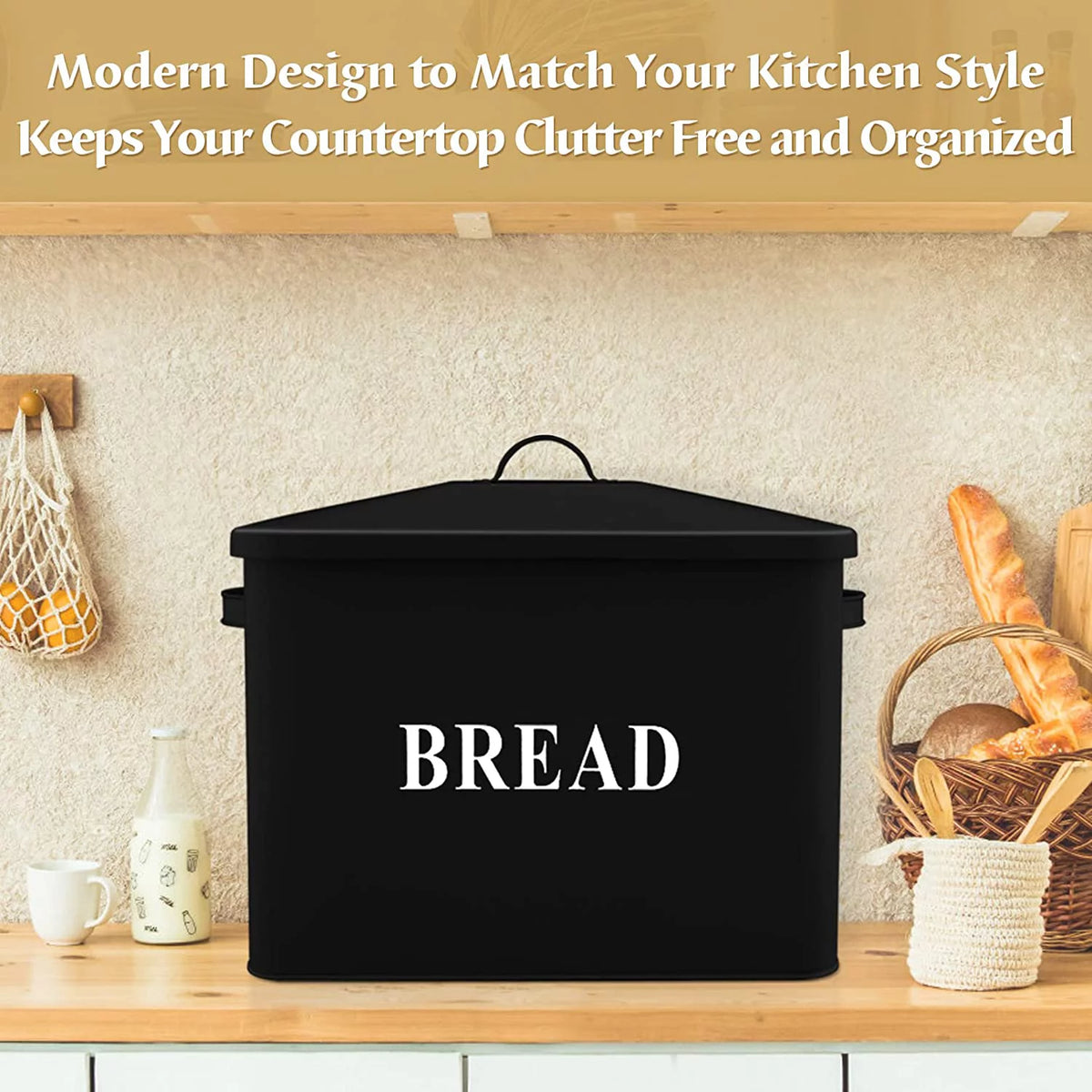 Black Metal Bread Box E385