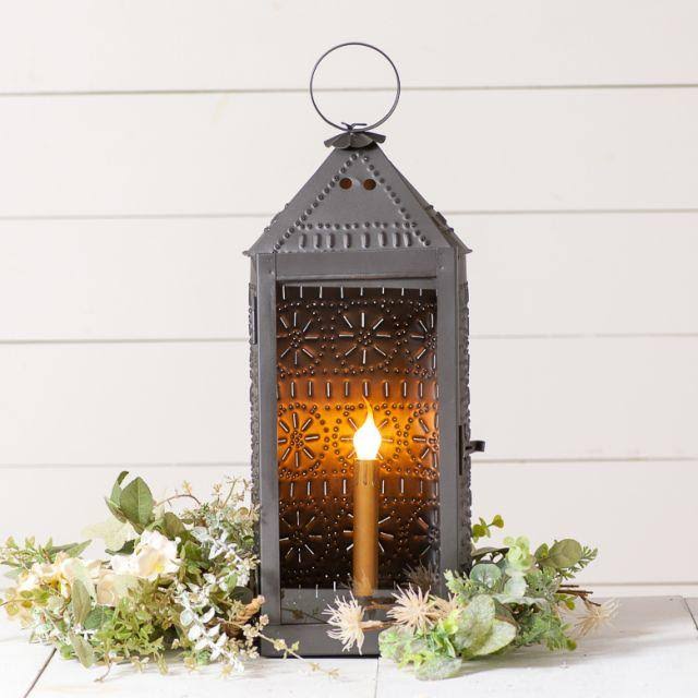 22 inch Glass Front Electric Candle Lantern L697815