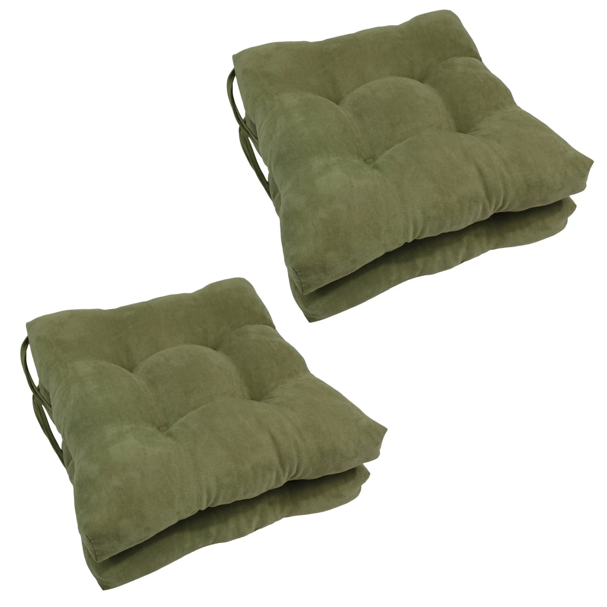 Sage Green Microsuede Chair Cushions Set of 4 X7356