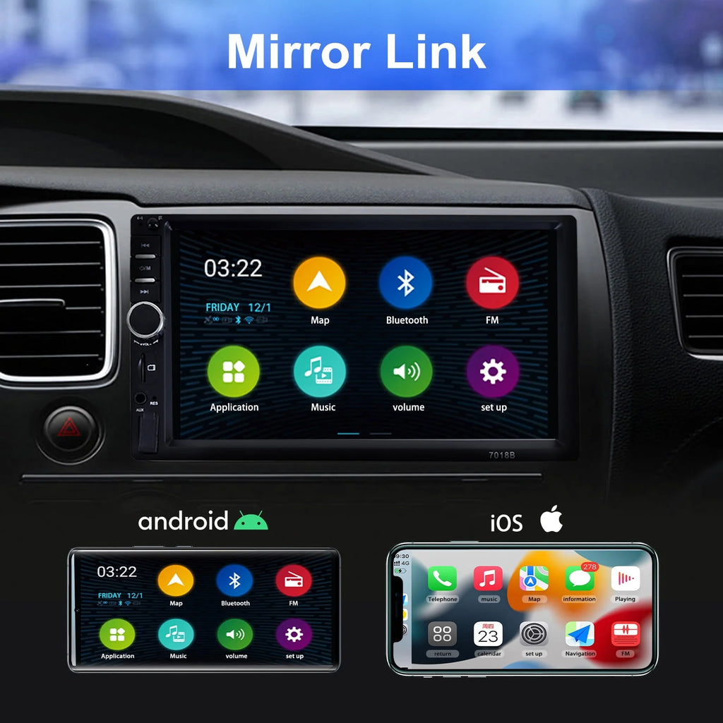 Double DIN Car Stereo with 4 LED Rearview Camera M5700