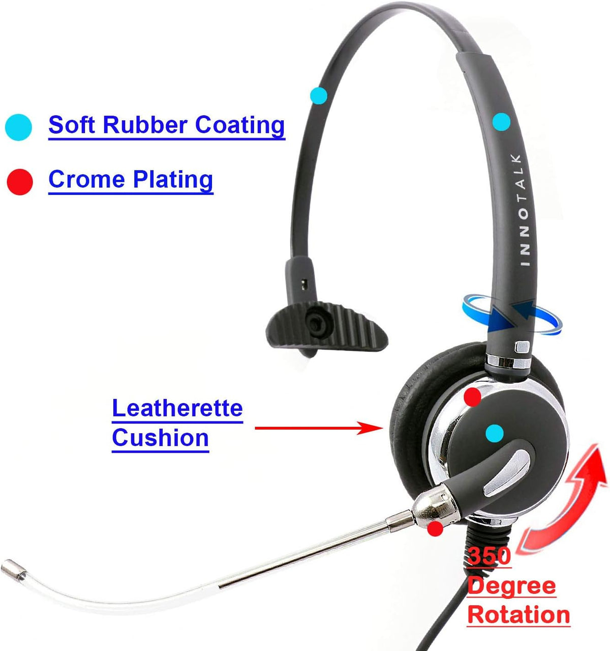 Monaural Office Headset with RJ9 Cord X918
