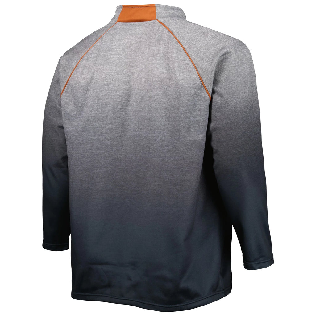 Heather Gray Texas Longhorns Raglan Quarter-Zip Jacket D419227