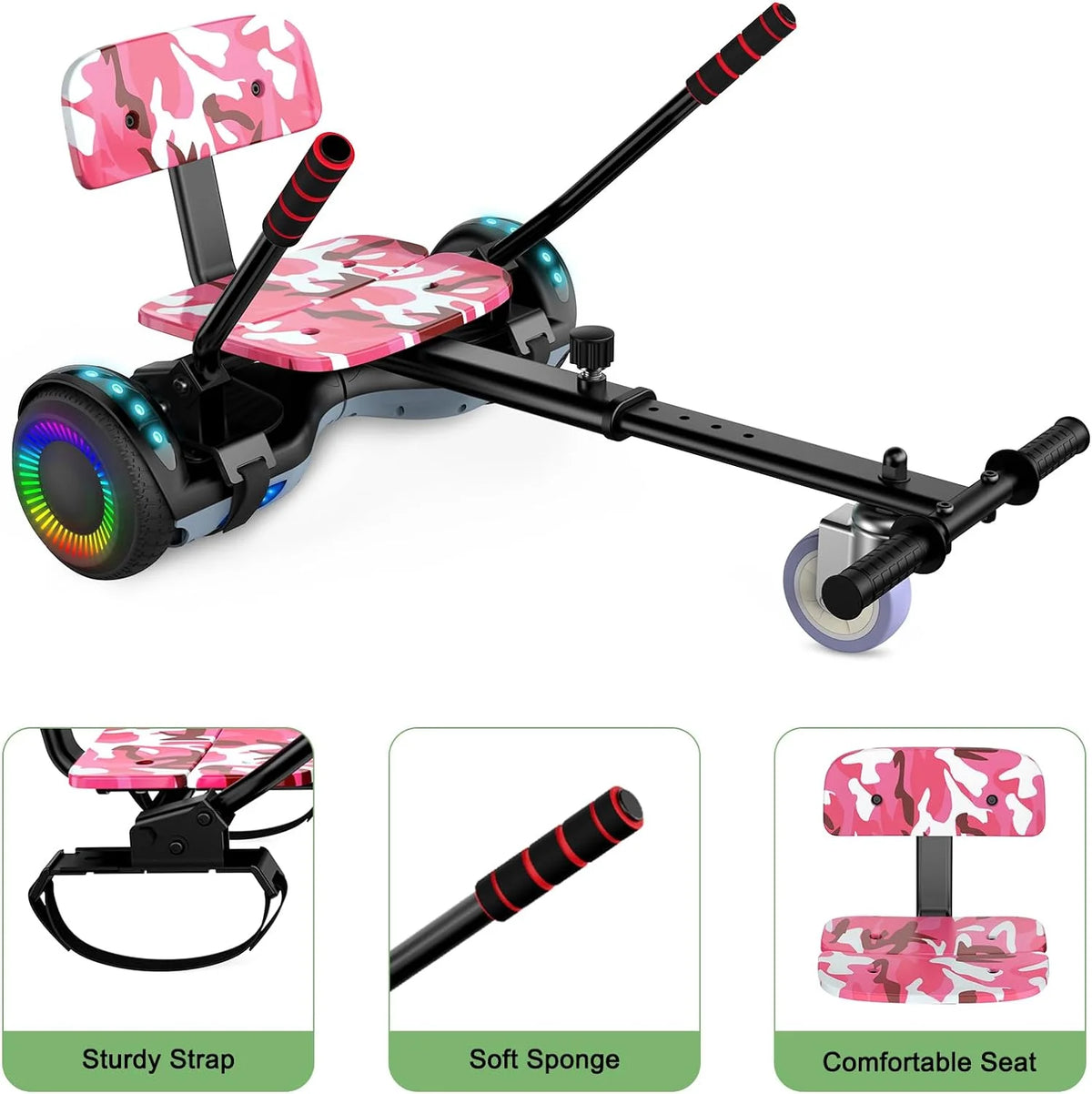 6.5 Two Wheel Self Balancing Scooter with Seat Attachment W500